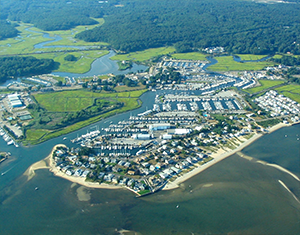 aerial image of shoreline