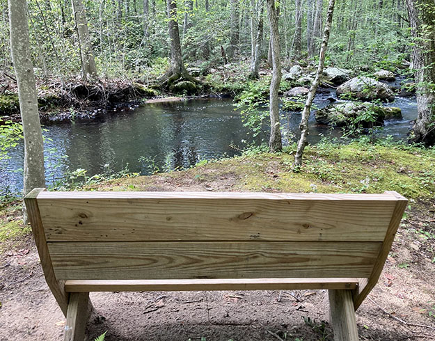bench overlooking water